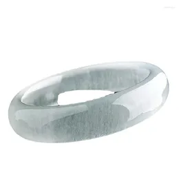 Bangle Afghanistan White Jade Transparent Silk Bracelet Flat Bar