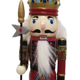 Miniatures 30cm Height Wooden Nutcracker Soldier Ornaments Christmas Doll Collectibles Drum