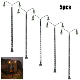 Garden Decorations 5Pcs Model Railroad Lights Lattice Mast Light Gauge H0 LED Street Layout Playground Lighting Decorate