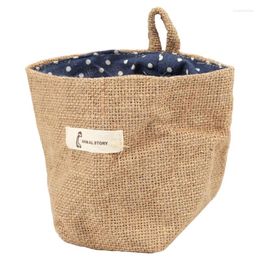 Storage Bags Cotton Linen Art Flower Pot Small Sack Hanging Jute Dot Basket Bag