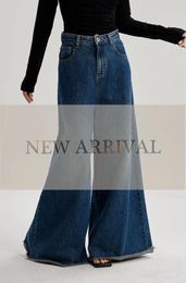 Women's Jeans Spring/Summer High-waisted Trousers Wide-leg With Washed Korean Street Style For Tall Women Floor-length Pants