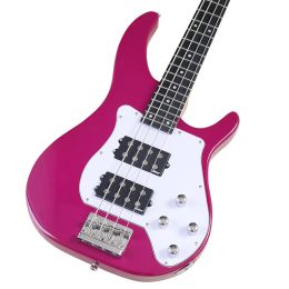 Guitar Purple Electric Bass Guitar 4 Strings High Gloss Finish Solid Okoume Wood Bass Guitarra New Arrival