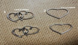 4Style Love Heart Antique Silver Necklace Pendant Charm Connector Collection Charm 36PCS59673304656505