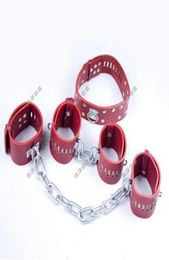 sex toys collar and Handcuffs and leg irons connected lock sm7318362