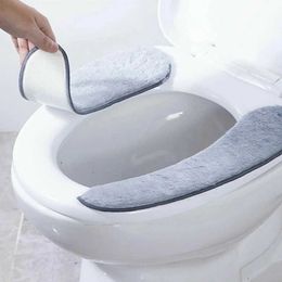Toilet Seat Covers Bathroom Toilet Cushion Washable Soft Warmer Mat Cover Pad Cushion Cover Warm Thickened Toilet Seat Covers 38*10cm