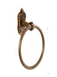 Antique gold Towel Rings Wall Mounted bathrobe holder Solid Brass Finish Bathroom Accessories9088594