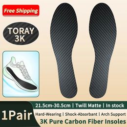TORAY 3K Carbon Fibre Insole 1.0mm Thick All- Sports Insole Male Shoe-pad Female Ortic Shoe Light-weight Sneaker Insoles 240506