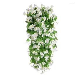 Decorative Flowers Violet Artificial Flower Party Decoration Vines UV Resistant Fake Plants Hanging Plant For Outside