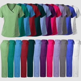 High Quality Hospital Uniform Wholesale Tops And Pants Women Nursing Scrubs Uniforms Sets 240428