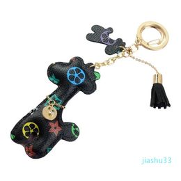 tassel cotton giraffe key ring cotton pendant small gift car accessories bear pendant