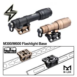 Lights Airsoft M300 M600 Weapon Scout Light M lok Base M300 M600C Flashlight Offset 45 Degree Mount Bracket For MLOK Keymod Accessories