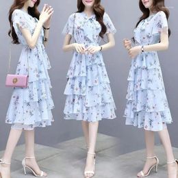 Party Dresses 2024 Short Sleeeve Floral Summer Sun Beach For Women A Line Bohe A-line Long Dress Vestidos