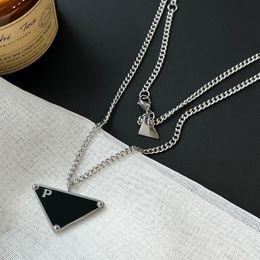 Triangle Pendant Designer High Quality Necklaces Choker Brand Letter Silver Plated Necklace Vintage Link Chain for Women Wedding Birthday Jewellery Accessories