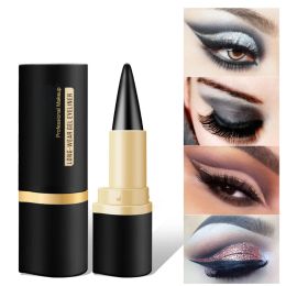 Eyeliner Black Eyeliner Pencil Waterproof Eye Enhancing Stick Solid Thick Gel Smooth 24 Hours Long Lasting Smoky Eye Liner Cosmetic