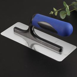 1pc 20/8cm Stainless Steel with Blue Plastic Handle Concrete Finishing Float Trowel for Construction Cleaning Tool