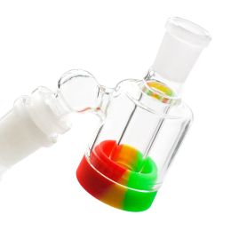 Best Design 14MM 14MM Glass Ash Catcher with 10ML Silicone Container for smoking bong water pipe glass ashcatcher ZZ