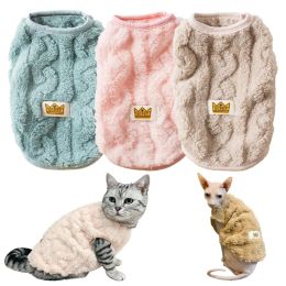 Houses Soft Cosy Cat Clothes Winter Warm Fleece Costume Autumn Sphynx Vest Sweater for Small Dog Pullover Kitten Pet Jacket Coat Outfit