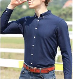 Men's Dress Shirts Cotton Oxford Shirt Long-sleeve Casual Solid Stripe Plaid Formal Office Slim Fit Camisa Social Korean Clothes