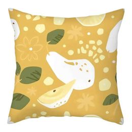 Cushion/Decorative Yellow Leave Cushion Covers Yellow Plants Pattern Covers For Home Sofa Decorative Throwcases