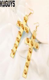 Gold rivet earrings for female punk under acrylic mirror DJ DS fashion jewelry cool accessories261A4641964