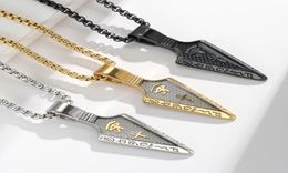 Pendant Necklaces Jewelry Eye Of Horus Anka Spearhead Stainless Steel Necklace Carbon Fiber Titanium PendantPendant3060823