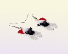 Dangle Chandelier Acrylic Christmas Sweet Pug Dog Earrings Drop Cute Pets Gift Women Girl Teens Kid Festival Charms Decoration B8412289