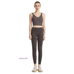 Fashion LL-Tops Sexy Women Yoga Sport Indefera sportiva di grandi dimensioni Pantaloni da yoga elastici con onde sexy sexy set da canottiere sexy a esposto