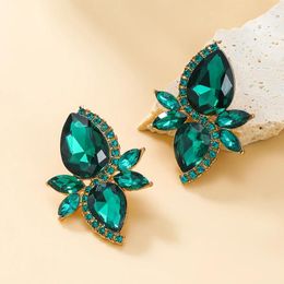 Stud Earrings Colourful Zircon Crystal For Women Statement Banquet Fuchsia Jewellery