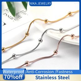 Anklets Get Lucky Snake Bone Anklet Braclet Stainless Steel Ankle Bracelet Leg For Women