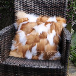 Pillow CX-D-33G Home China Factory Wholesale Patchwork Real Fur Cover