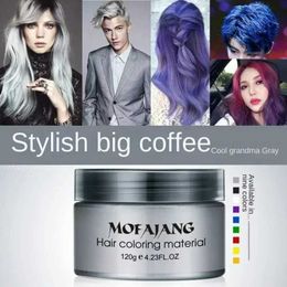 Pomades Waxes 120g Mofajang Color Hair Wax Modeling Pomode Silver Granny Grey Disposable Natural Power gel Cream Stick Q240506