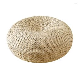 Pillow Natural Straw Round Pouf Hand Woven Tatami Japanese-style Meditation Yoga Floor Window Chair Weaving Zen