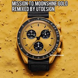 Planeta biocerâmico Moonswatch Lua Relógios masculinos Função completa Quarz Chronograph Designer Watch Mission to Mercury 42mm Luxury Watch Edition Limited Edition Wristwatches
