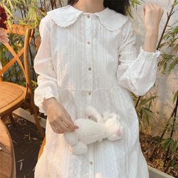 Party Dresses 2024 Summer Literary Gothic Hollow Embroidery Cotton Short-Sleeved Dress Loose Women Robe FT653