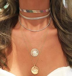 2mm cz tennis choker necklace for women 3 colors white red green elegance multi layer trendy fashion women gorgeous jewelry europe7888422