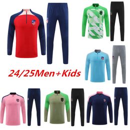 24 25 Atletico madrids tracksuit Soccer Jerseys MORATA GRIEZMANN JOAO FELIX 2024 men kids Atletico short sleeves training suit Camisetas