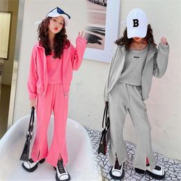 Clothing Sets Girls' Spring And Autumn Korean Edition Western Casual Three Piece Set Flare Pants