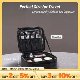 Travel Makeup Bag With Adjustable Partition Professional Cosmetics Storage Box Portable Jewelry Digital Tool Accessories 240504