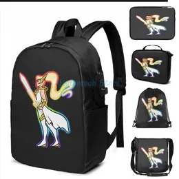 Backpack Funny Graphic Print She Ra USB Charge Men School Bags Women Bag Travel Laptop