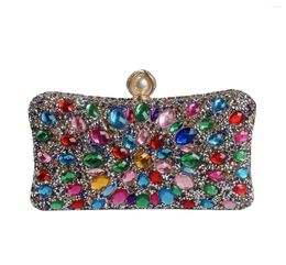 Evening Bags Multi-color Diamonds Beading Bag Bling Bride Wedding Cocktail Church Party Mini Clucthes Phone Makeup Purse And Handbags