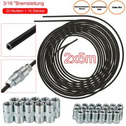 Ornaments 1set Brake Line Kits 5m 3/16" (4.75mm) Steel Plated PVF Brake Pipe Hose Line Piping Tube Tubing Antirust Replacement Parts