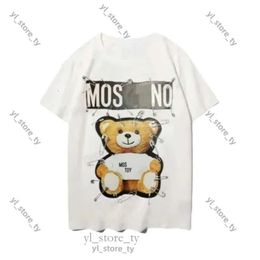 Men's T-Shirts Designer Summer Moschinno Italian Luxury Brands Men And Women Moschinno Sleeves Fashion Printed Loose Fit Cotton Outdoor Leisure 9225