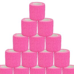 Bright Pink Tape Tattoo Handle Bandage Anti-Slip Sports Non-woven Waterproof Disposable Self-Adhesive Elastic Bandage Grip Cover 240506