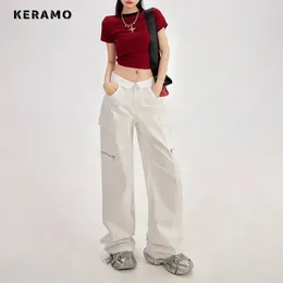 Women's Jeans Korean Wide Leg Baggy Y2K 2000s Denim Trouser Fashion Vintage Casual High Waist Pants Street White Straight
