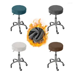 Chair Covers Velvet Elastic Bar Stool Round Cover Anti-Dirty Seat Home Protector Barstool Stretch Chairs Case