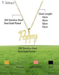 Gold Box Chain Custom Jewellery Personalised Name Pendant Necklace Handmade Cursive Nameplate Choker Women Men Bijoux BFF Gift Y20084531600