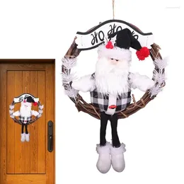 Decorative Flowers Outdoor Christmas Wreath Santa Claus Snowman Elk Doll Vine Circle Fronts Door Wreaths