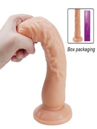 HWOK Realistic Skin Big Dildo for Women With Suction Cup Huge Artificial Penis Masturbator Erotic Anal G Point Sex Toy for Adult Y4747210