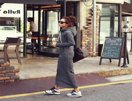 2015 Autumn Winter Women Black Grey Sweater Dress Warm Fur Fleece Hoodies Long Sleeve Slim Maxi Long Dresses Vestidos Femininas6869508