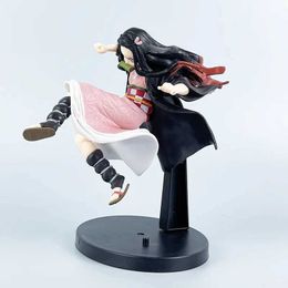 Action Toy Figures 17cm Nezuko Kamado Exploding Blood Ver Demon Slayer Figure Collectible Anime Character Model Toy For Gift